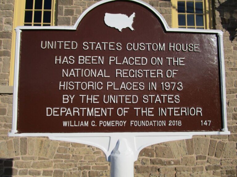 National Register historical marker for the U.S. Custom House, Niagara Falls, New York.