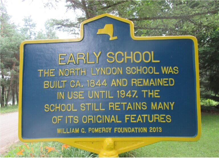 Early school house NYS historical marker.