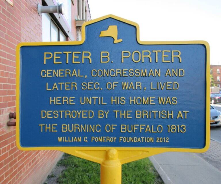 Historical marker for Peter B. Porter.