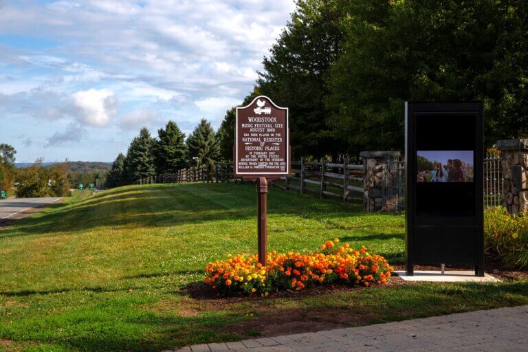 Site of Woodstock National Register marker, Bethel Woods, N.Y.