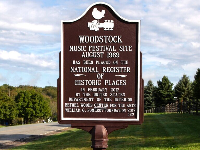 Site of Woodstock National Register marker, Bethel Woods, N.Y.