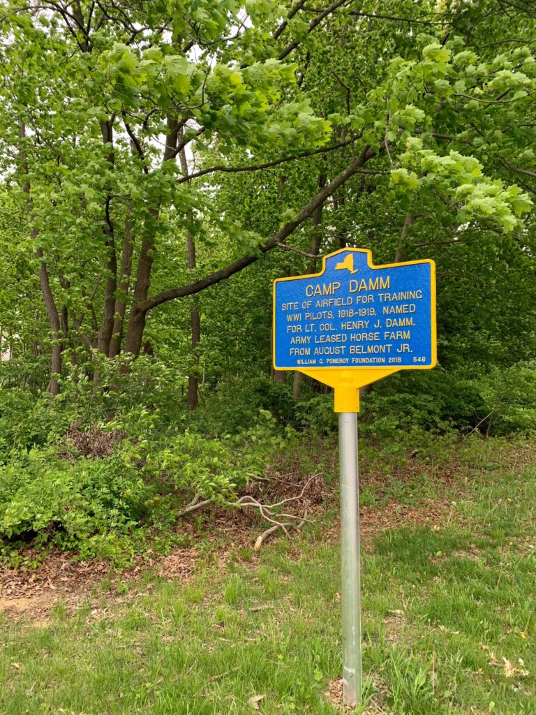 Camp Damm historical marker.