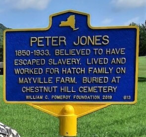 New York State historical marker for Peter Jones.