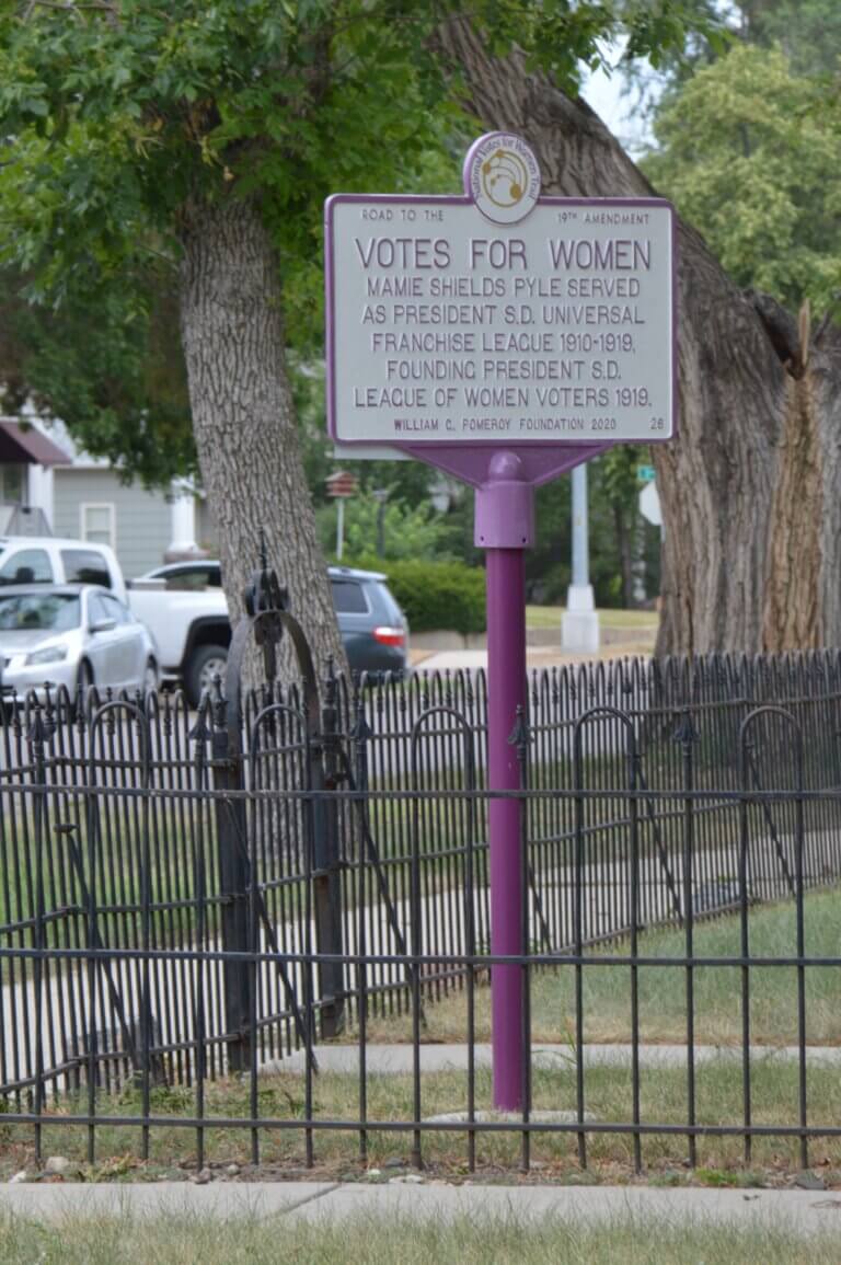National Votes for Women Trail marker for Mamie Shields Pyle.