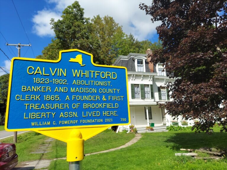 New York State historical marker for Calvin Whitford.