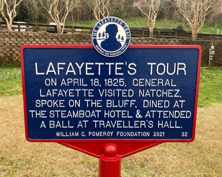 The Lafayette Trail historical marker, Natchez, MS.