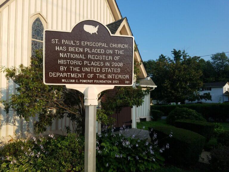 National Register marker for St. Paul's Episcopal Church.
