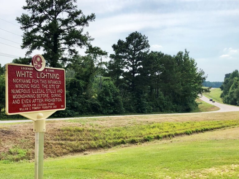 Legends & Lore marker for White Lightning, Louisiana.