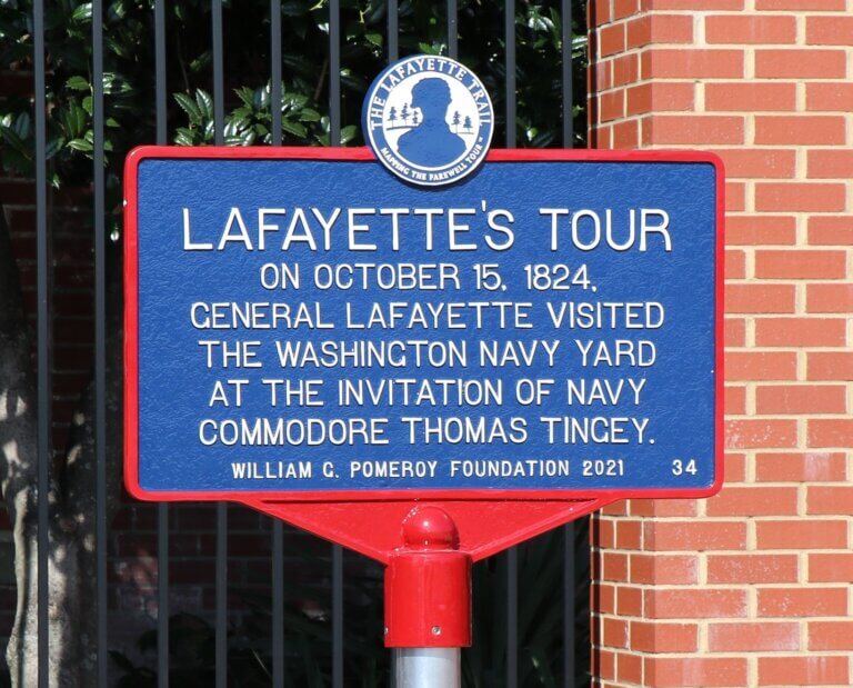 Lafayette Trail historical marker, Washington Navy Yard, Washington, D.C.