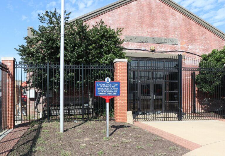 Lafayette Trail historical marker, Washington Navy Yard, Washington, D.C.