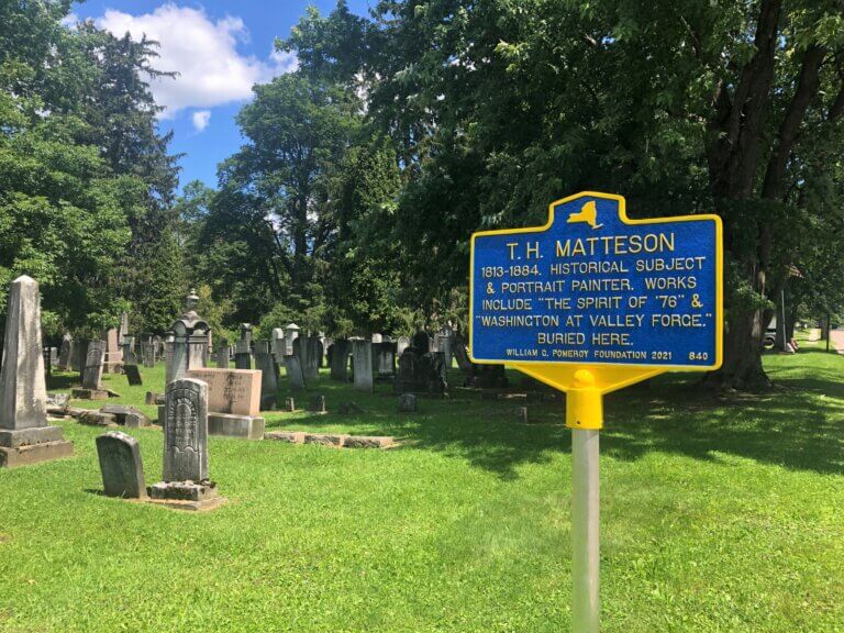 New York State historical marker for T.H. Matteson.