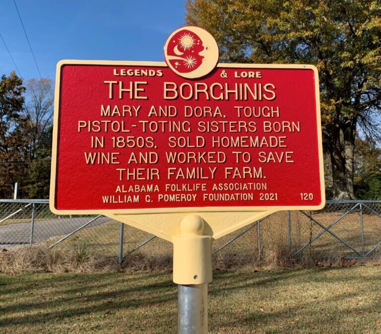 Legends & Lore marker for the Borghini sisters.