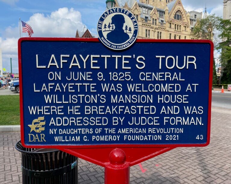 Lafayette Trail historical marker, Syracuse, New York.