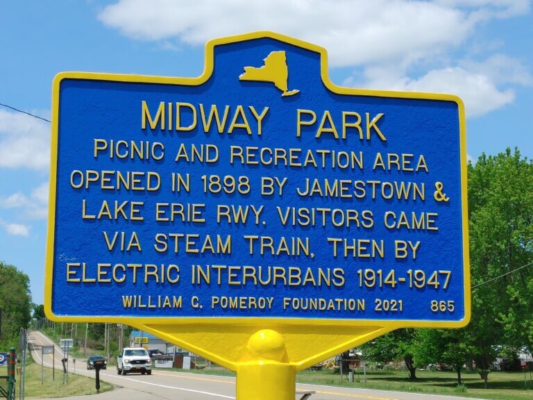New York State historical marker for Midway Park.
