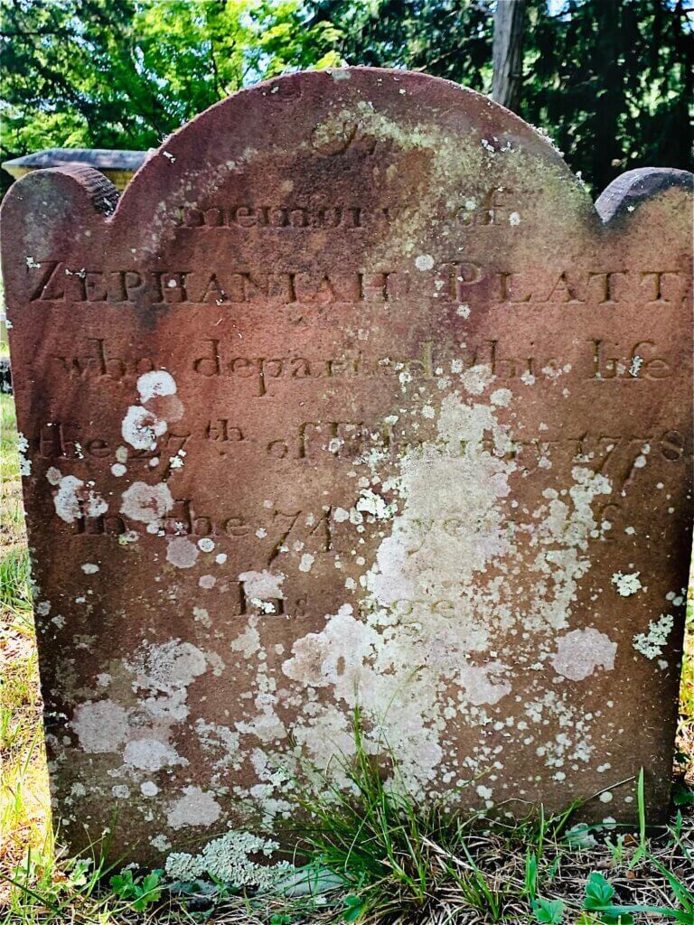 Gravestone of Zephaniah Platt, Smithtown Cemetery.