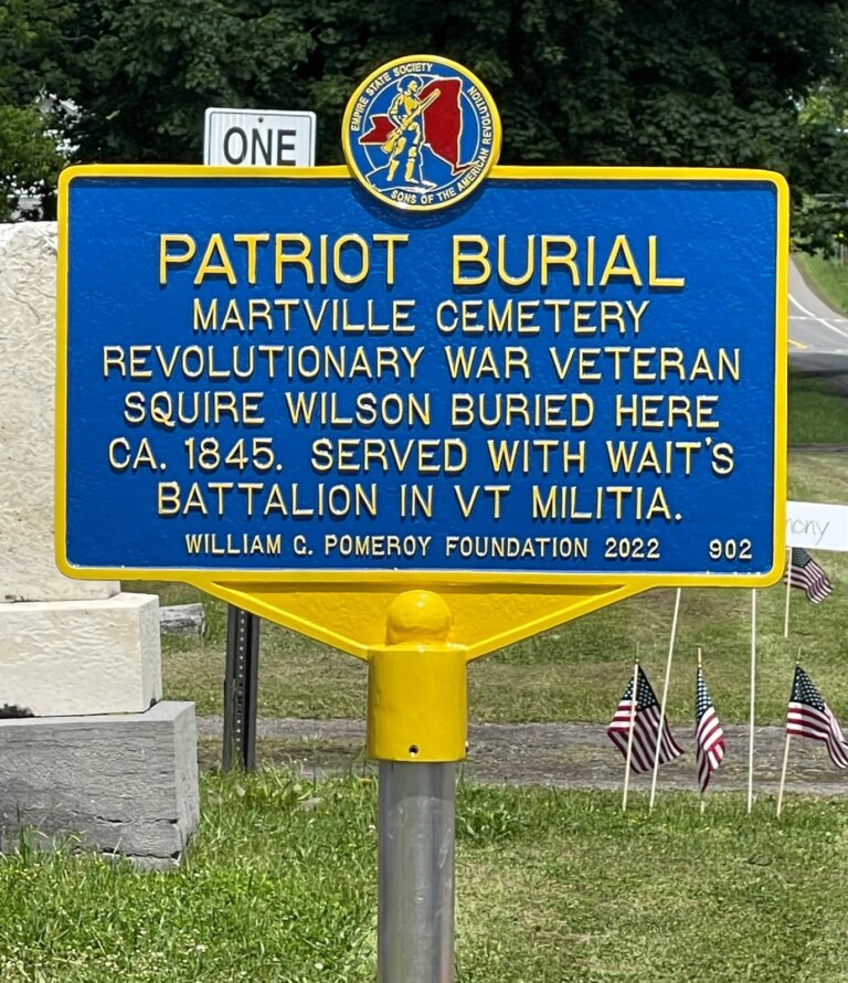 Patriot Burials marker for Martville Cemetery.