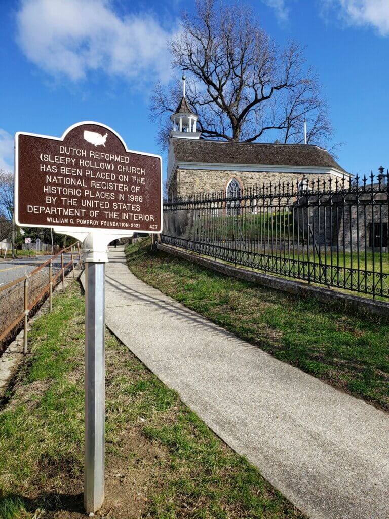 National Register marker for Dutch Reformed (Sleepy Hollow) Church, Sleepy Hollow, New York.