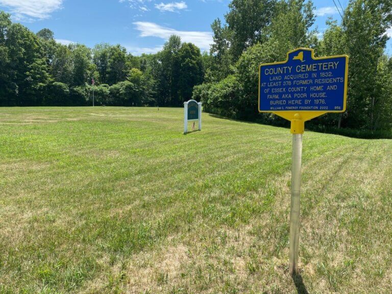 Historical marker for County Cemetery.