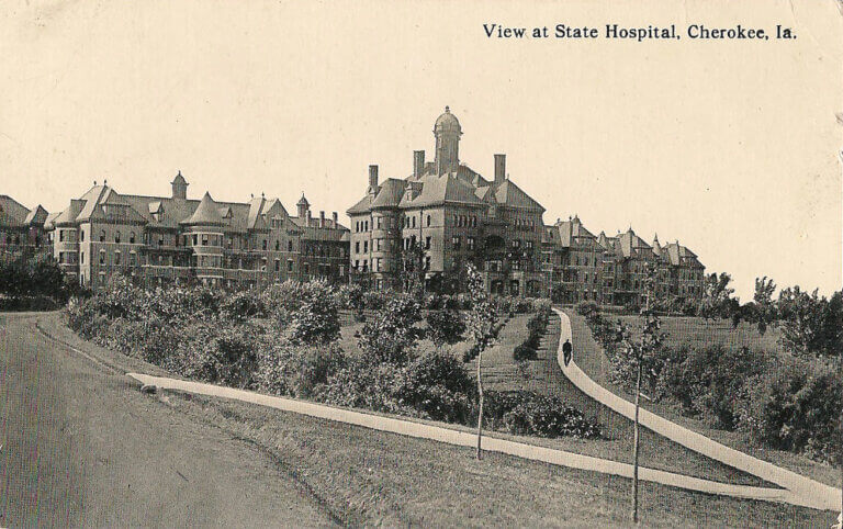 Postcard of Cherokee Mental Health Institute, 1915.