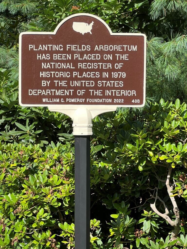 National Register marker for Planting Fields Arboretum, Oyster Bay, New York.
