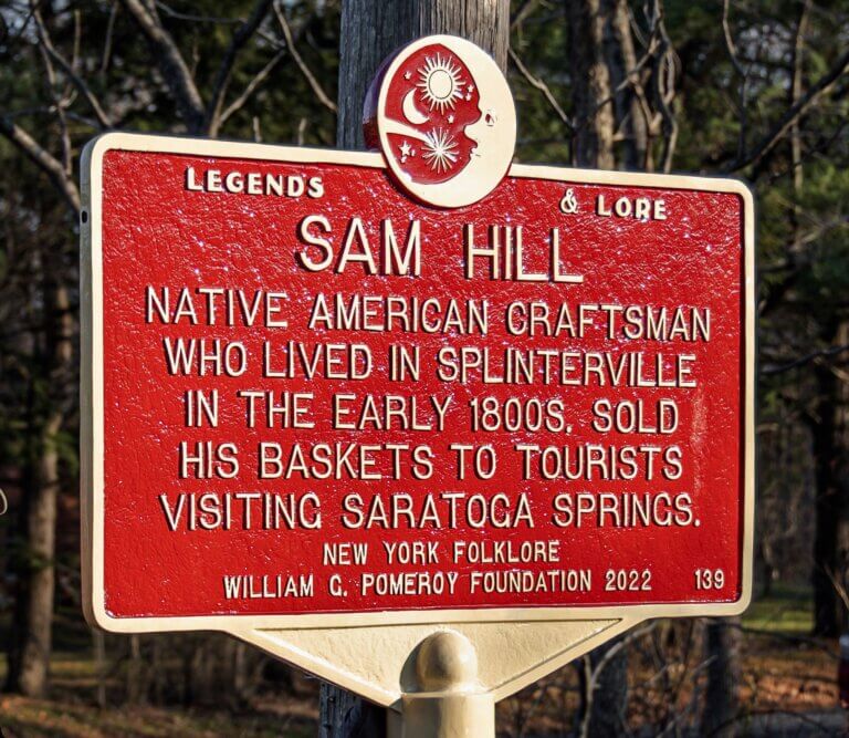 Legends & Lore marker for Sam Hill. Marker funded by the William G. Pomeroy Foundation.