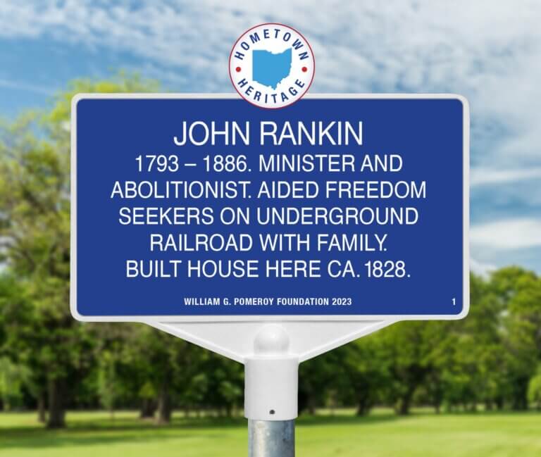 Hometown Heritage historical marker design sample.