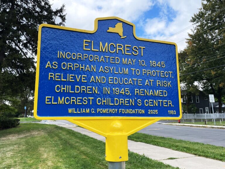 Elmcrest historical marker, Syracuse, N.Y.