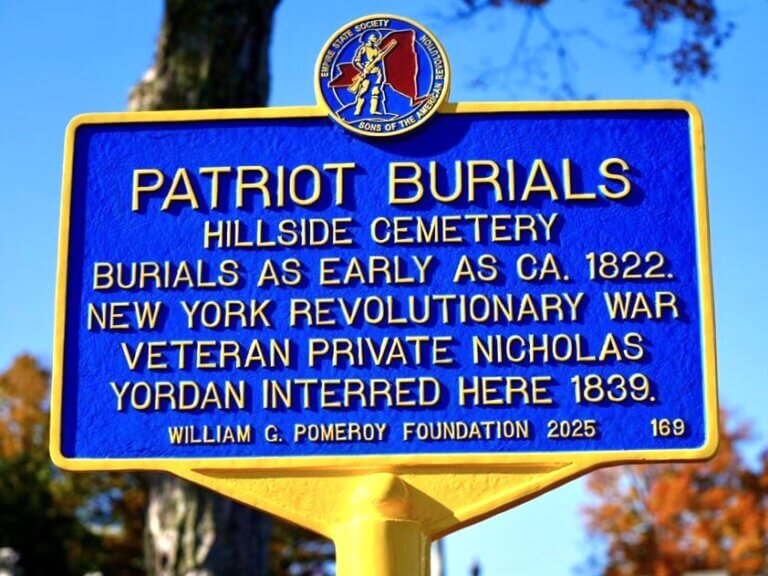 Patriot Burials marker at Hillside Cemetery, Hastings, NY.